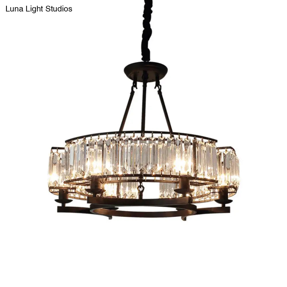 Contemporary Loop Chandelier With Crystal Prism Pendant Lighting - Ideal For Living Room