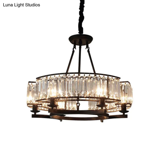 Contemporary Loop Chandelier With Crystal Prism Pendant Lighting - Ideal For Living Room