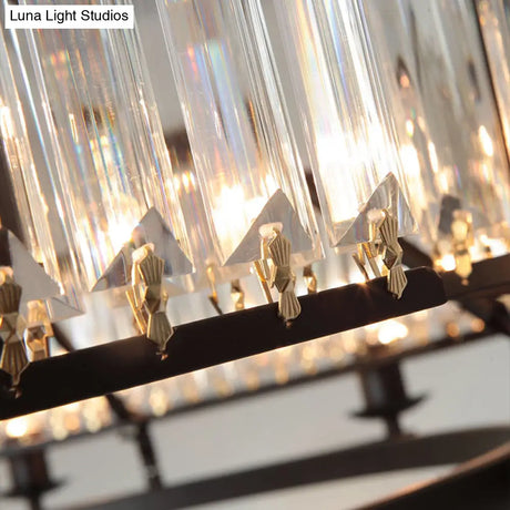 Contemporary Loop Chandelier With Crystal Prism Pendant Lighting - Ideal For Living Room