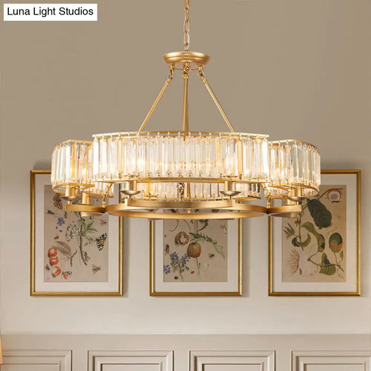 Contemporary Loop Chandelier With Crystal Prism Pendant Lighting - Ideal For Living Room