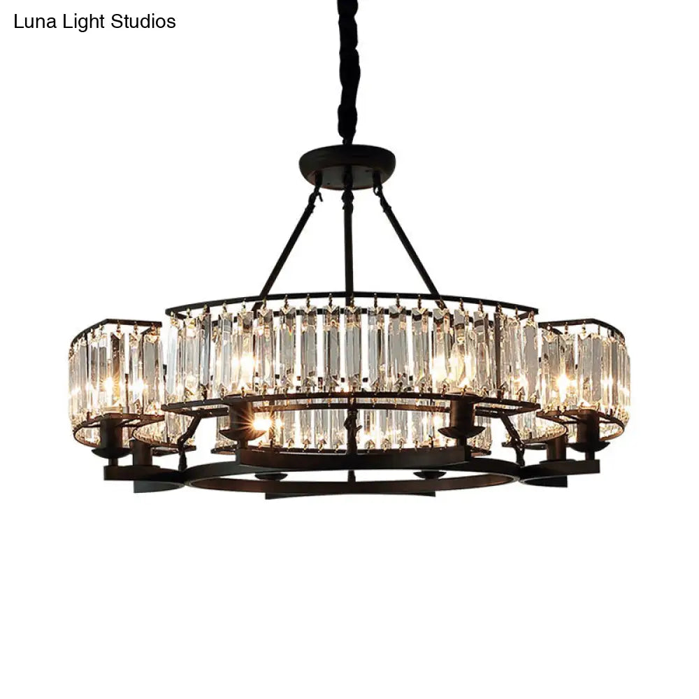 Contemporary Loop Chandelier With Crystal Prism Pendant Lighting - Ideal For Living Room