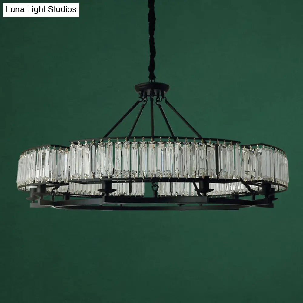 Contemporary Loop Chandelier With Crystal Prism Pendant Lighting - Ideal For Living Room