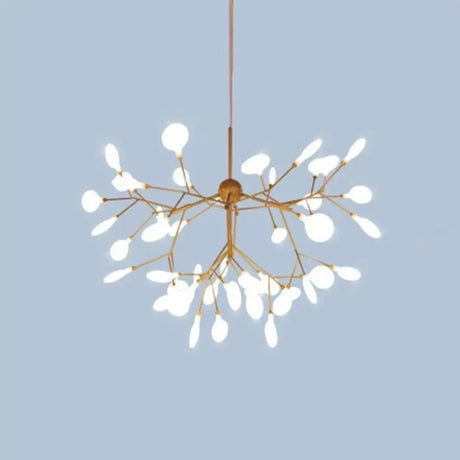 Contemporary Metal Branch Pendant Light With Led Suspension 36 / Gold