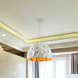 Contemporary Metal Hanging Ceiling Pendant Light In Black/White White