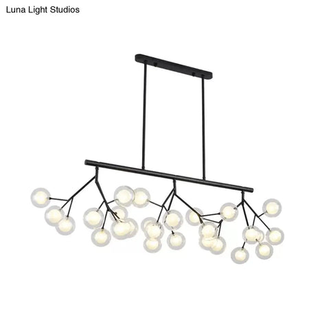 Contemporary Metal Hanging Chandelier With Black Finish - 27 Bubbles Island Lighting