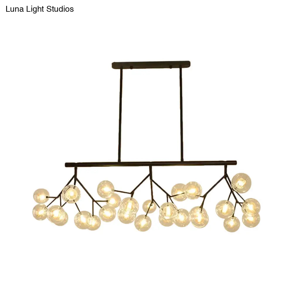 Contemporary Metal Hanging Chandelier With Black Finish - 27 Bubbles Island Lighting