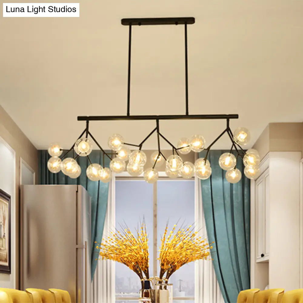 Contemporary Metal Hanging Chandelier With Black Finish - 27 Bubbles Island Lighting