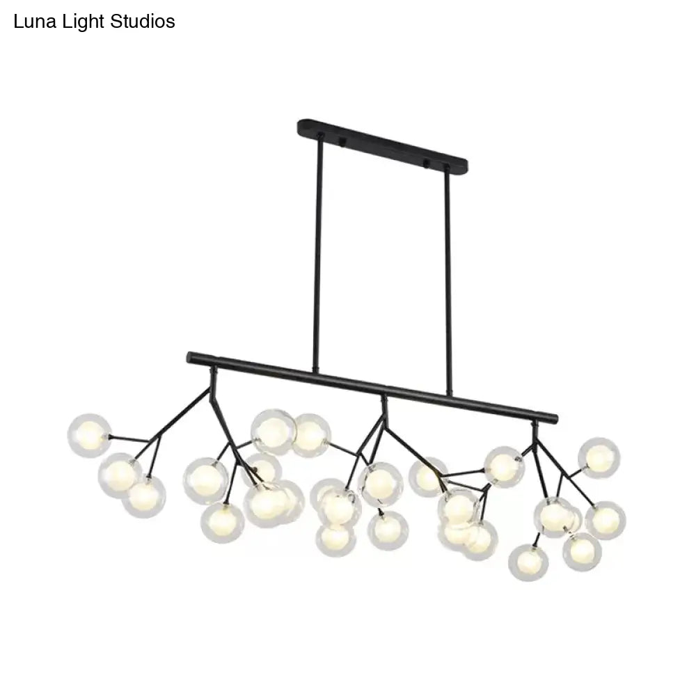 Contemporary Metal Hanging Chandelier With Black Finish - 27 Bubbles Island Lighting