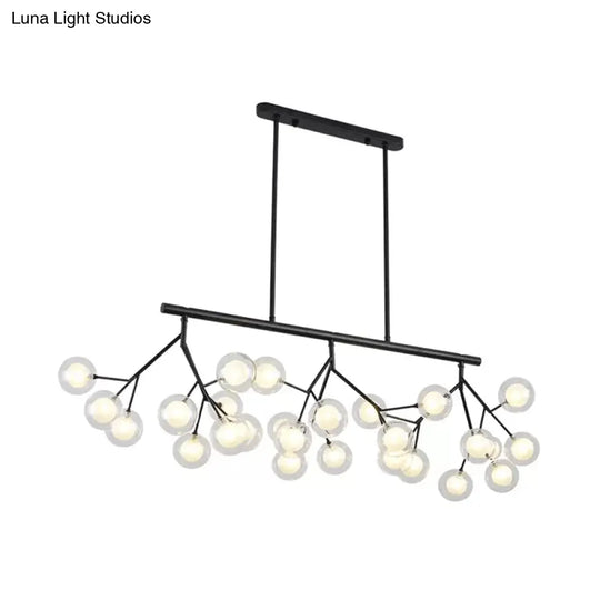 Contemporary Metal Hanging Chandelier With Black Finish - 27 Bubbles Island Lighting