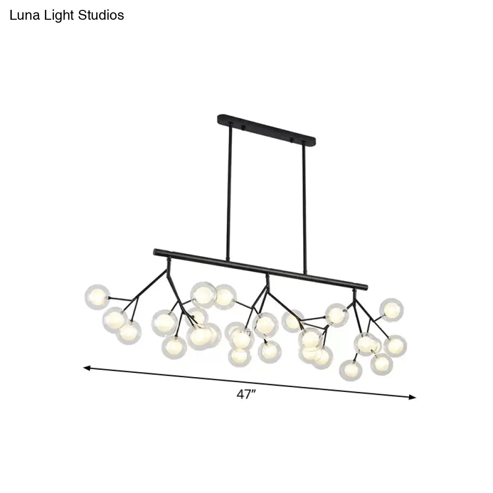 Contemporary Metal Hanging Chandelier With Black Finish - 27 Bubbles Island Lighting