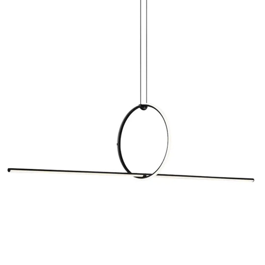 Contemporary Metal Led Hanging Pendant Light For Offices - Black / Warm 51