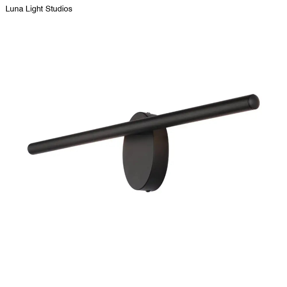 Contemporary Metal Linear Led Vanity Light Wall Sconce In Black