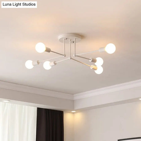 Contemporary Metal Linear Semi-Flush Ceiling Light – Ideal For Kid’s Bedroom And Living Room