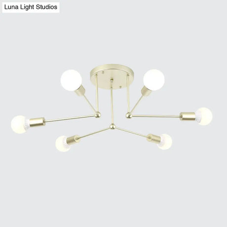 Contemporary Metal Linear Semi-Flush Ceiling Light – Ideal For Kid’s Bedroom And Living Room