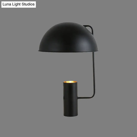 Contemporary Metal Nightstand Lamp - 1 Bulb Book Light In Black