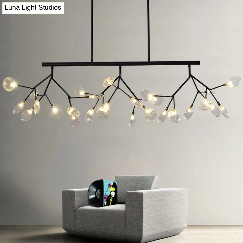 Contemporary Metal Pendant Lighting With Round Canopy For Bedroom - Island Branch Design