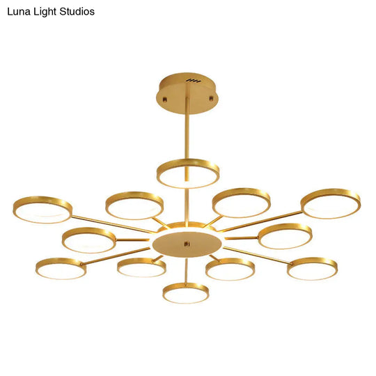 Contemporary Starburst Chandelier For Living Room - Metal Hanging Lamp Kit