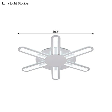 Contemporary Metallic Blossom Flush Mount Led Light In Warm/White - 29.5’/34’/30.5’ Wide