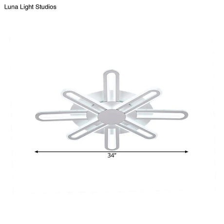 Contemporary Metallic Blossom Flush Mount Led Light In Warm/White - 29.5’/34’/30.5’ Wide