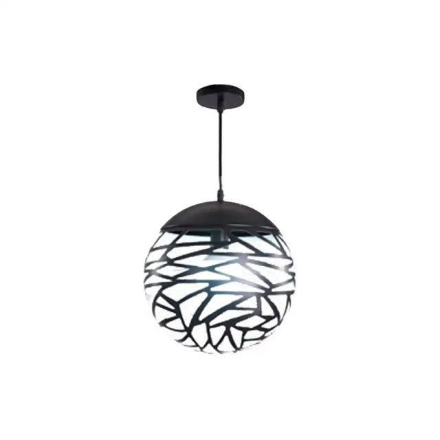Contemporary Metallic Hollow Globe Pendant Light For Dining Tables - 1-Light