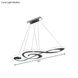 Contemporary Music Note Pendant Lamp With Crystal Facets | Led Bedroom Chandelier In Stainless Steel