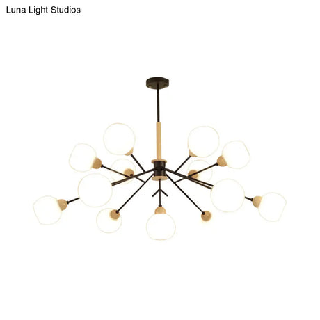 Contemporary Opal Glass Branch Chandelier - 7/13 Lights Pendant For Restaurants