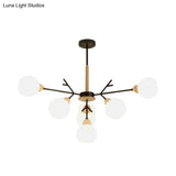 Contemporary Opal Glass Branch Chandelier - 7/13 Lights Pendant For Restaurants