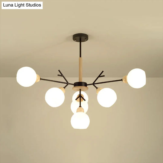Contemporary Opal Glass Branch Chandelier - 7/13 Lights Pendant For Restaurants