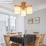 Contemporary Opal Glass Ceiling Flush Mount With Beige Semi Light