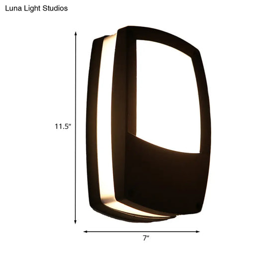 Contemporary Outdoor Black Led Wall Lamp - Acrylic Mount Light Fixture
