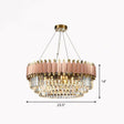 Contemporary Pink Crystal Chandelier Pendant Light For Living Room / 23.5’