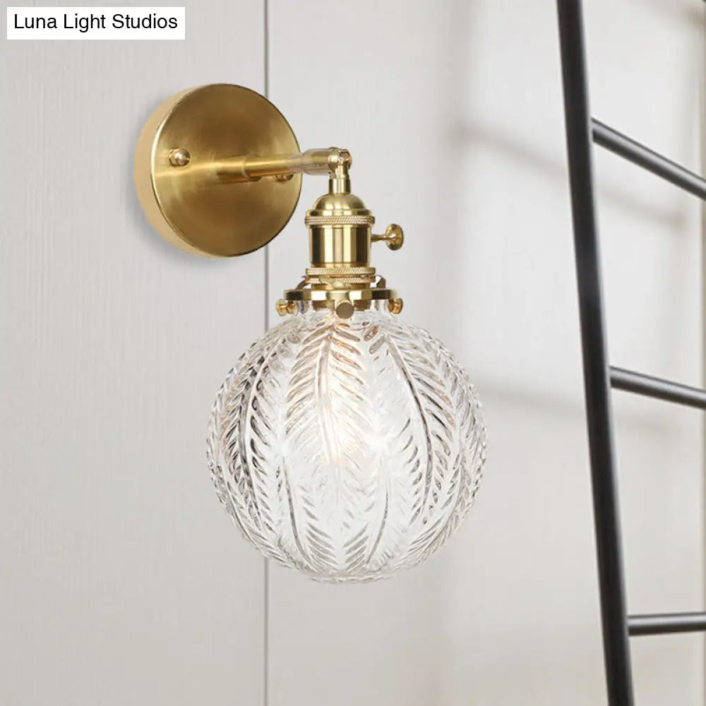 Contemporary Prismatic Glass Wall Sconce With Geometric Design - Brass Mount Light Fixture