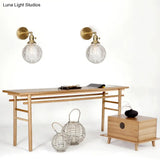 Contemporary Prismatic Glass Wall Sconce With Geometric Design - Brass Mount Light Fixture