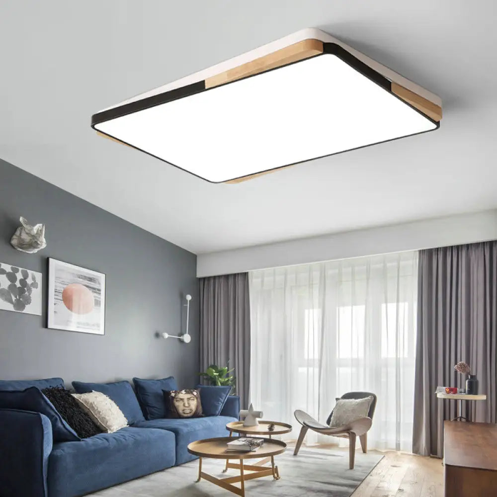 Contemporary Rectangular Acrylic Lighting Fixture - Flush Mount Ceiling Lights For Living Room