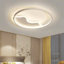 Contemporary Ring Flush Mount Led Lamp For Bedroom 18’/21.5’ - White/Pink/Blue With Warm/White
