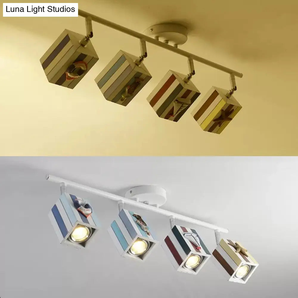 Contemporary Rotatable Rectangular Metal Gallery Ceiling Mount Spotlight With High Brightness