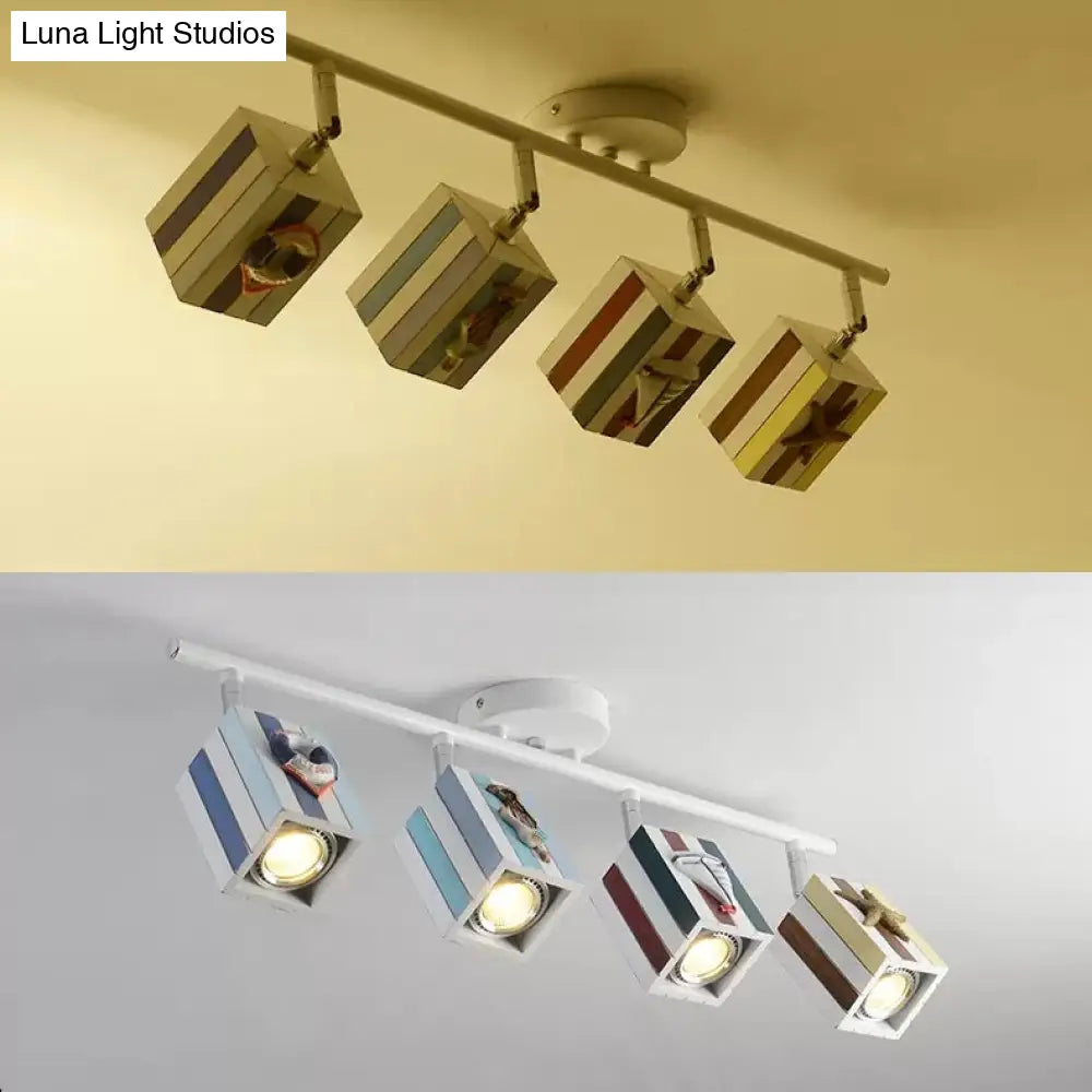Contemporary Rotatable Rectangular Metal Gallery Ceiling Mount Spotlight With High Brightness