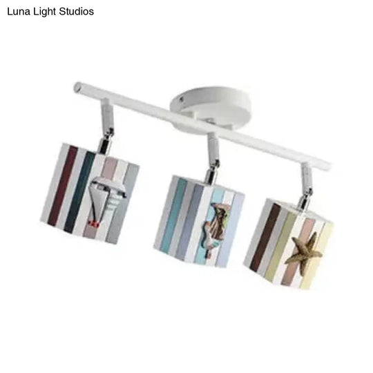 Contemporary Rotatable Rectangular Metal Gallery Ceiling Mount Spotlight With High Brightness Blue /