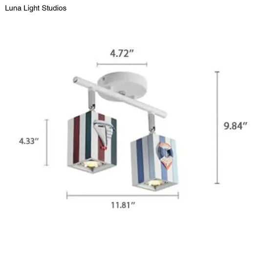 Contemporary Rotatable Rectangular Metal Gallery Ceiling Mount Spotlight With High Brightness