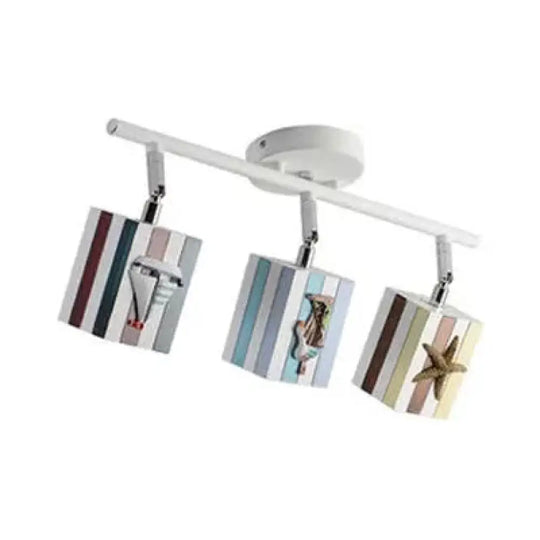 Contemporary Rotatable Rectangular Metal Gallery Ceiling Mount Spotlight With High Brightness Blue