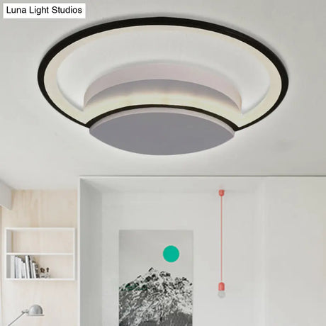 Contemporary Round Acrylic Flush Mount Ceiling Light For Living Room Décor
