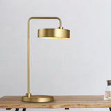 Contemporary Round Shade Desk Lamp - Metallic 1-Light Black/Gold Lighting For Bedroom Gold / A