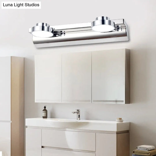 Contemporary Round Wall Lamp - Stainless Steel With 2/3 Lights And Warm/White Light Silver Finish
