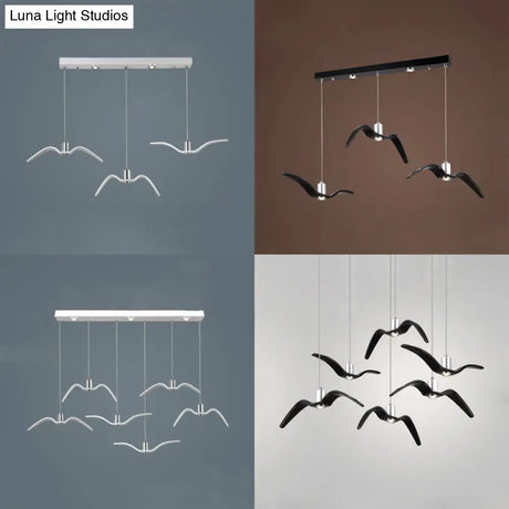 Contemporary Seagull Ceiling Light Fixture - Sleek Metal Pendant Lighting