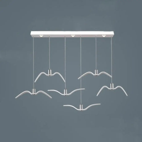Contemporary Seagull Ceiling Light Fixture - Sleek Metal Pendant Lighting 6 / White Warm