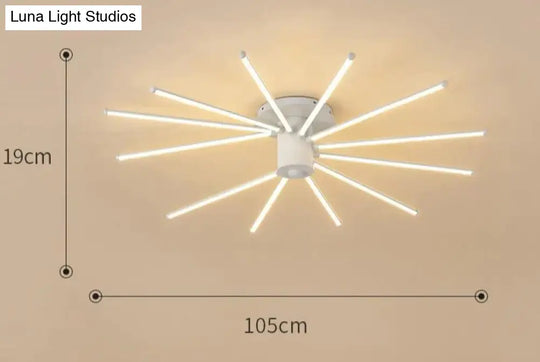 Contemporary Simple Creative Living Room Led Revolving Fireworks Ceiling White 12 Stepless