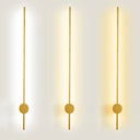 Contemporary Slim Tube Sconce Led Wall Light Fixture For Living Room - Metal Design Gold / Small
