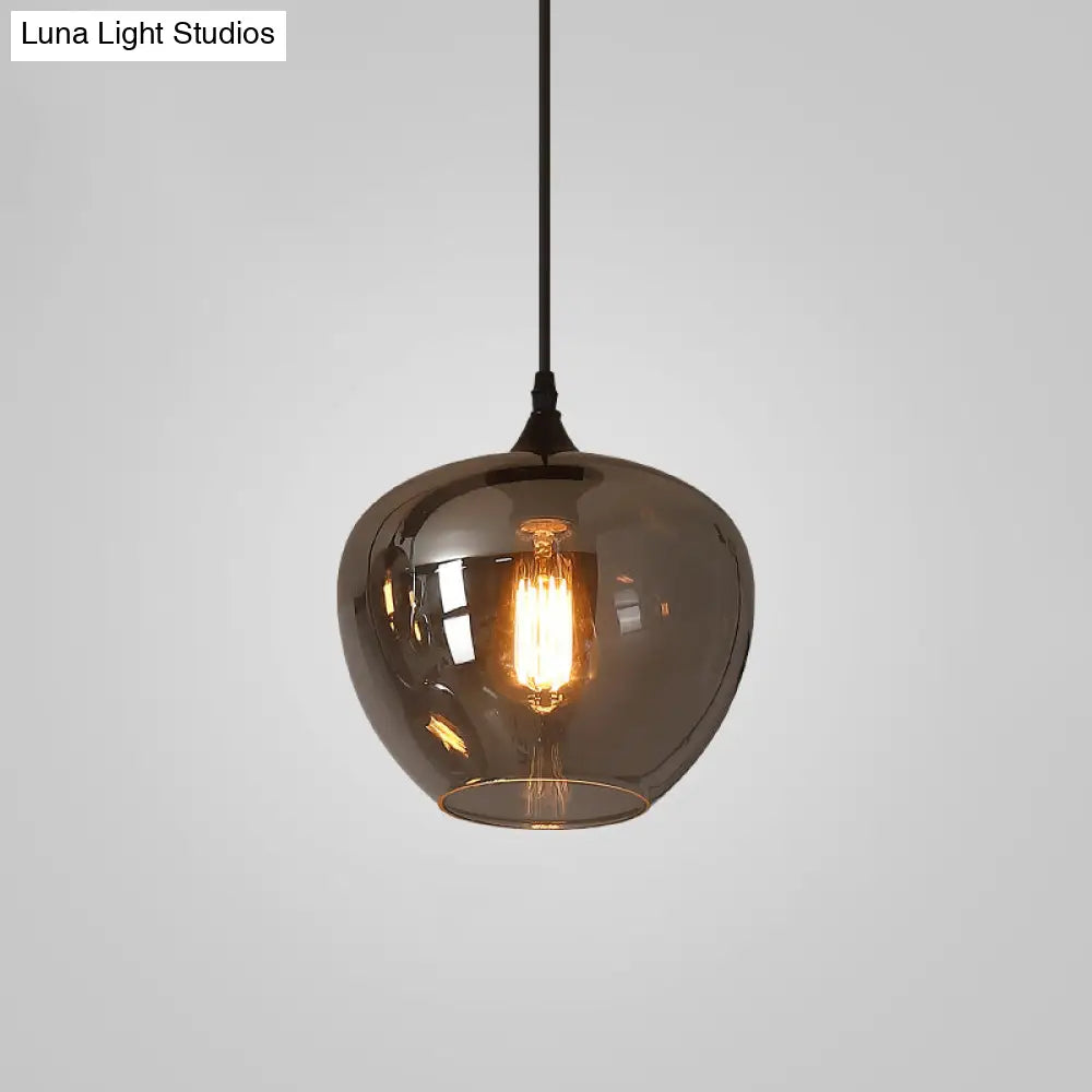Contemporary Smoked Glass Gray Pendant Light For Dining Room Table 1 / Grey