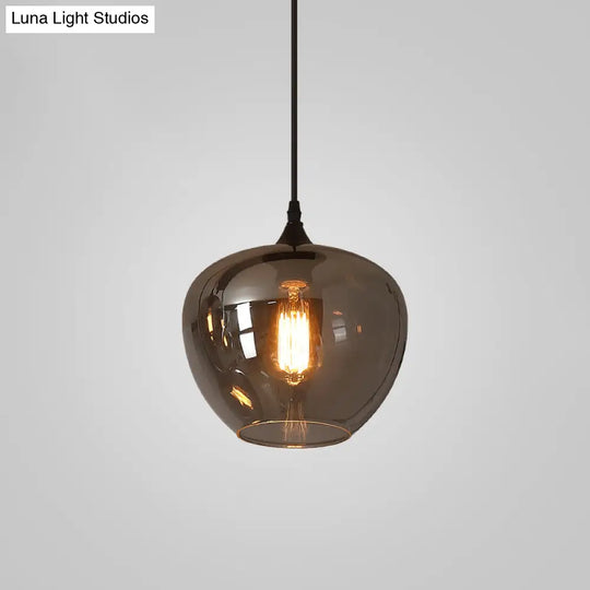 Contemporary Smoked Glass Gray Pendant Light For Dining Room Table 1 / Grey