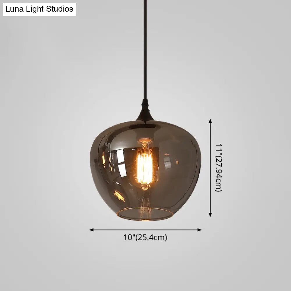 Contemporary Smoked Glass Gray Pendant Light For Dining Room Table